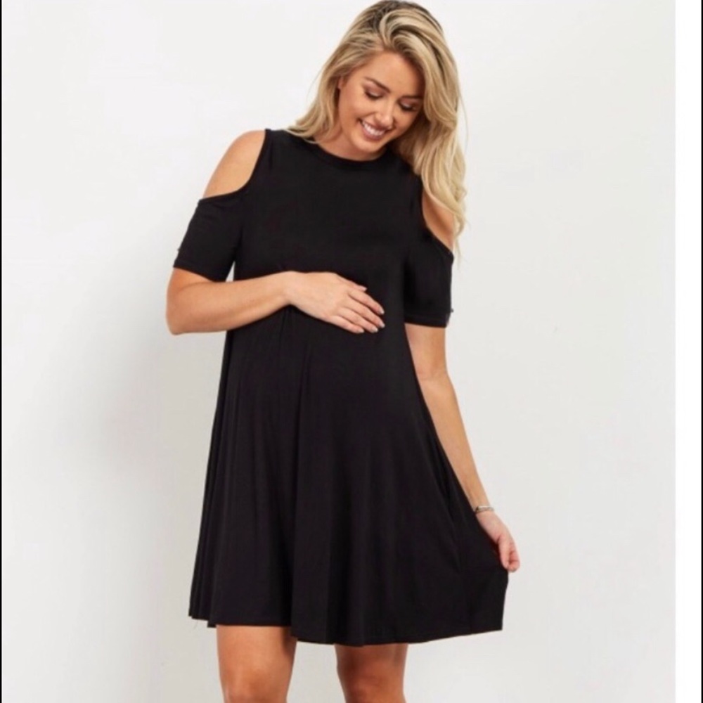 Acemi black cold shoulder dress
